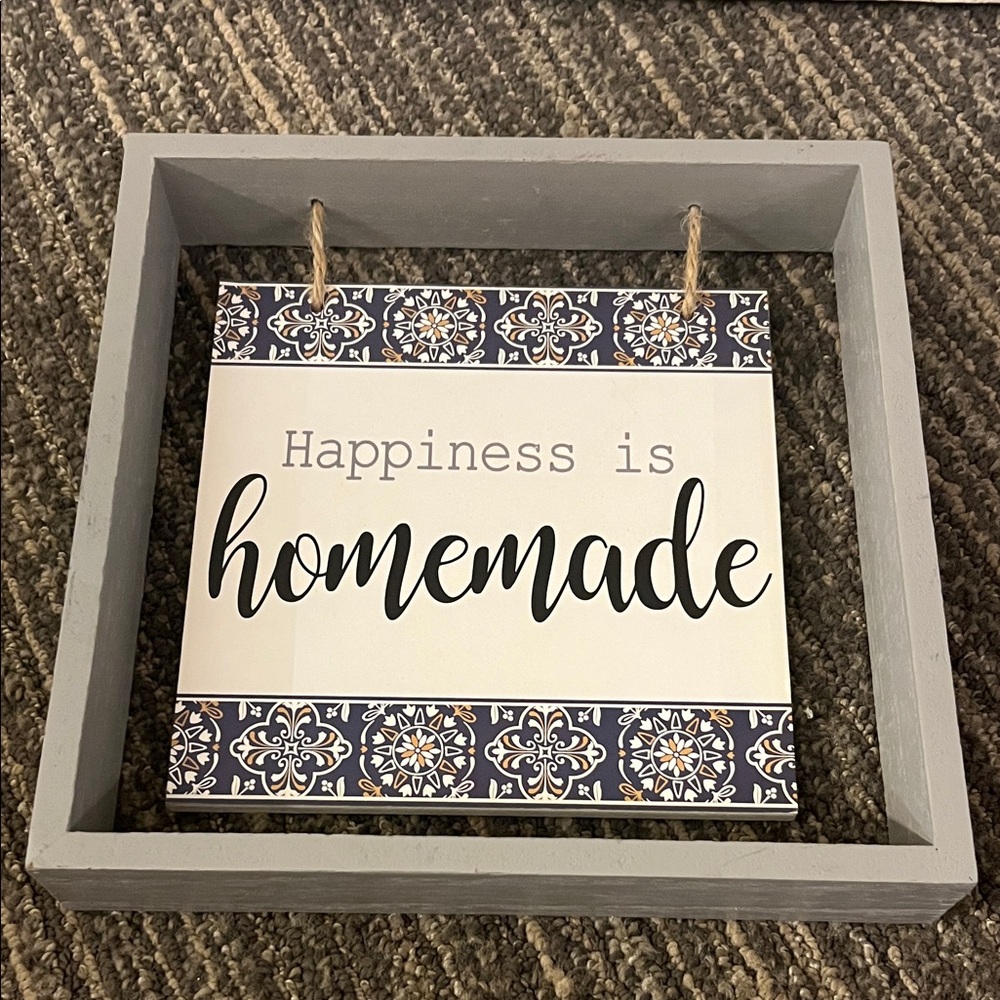 Hobby Lobby Decorative Frame with Blue and Gray Accents